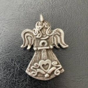 Vintage Marcie handcrafted pewter Angel pendant